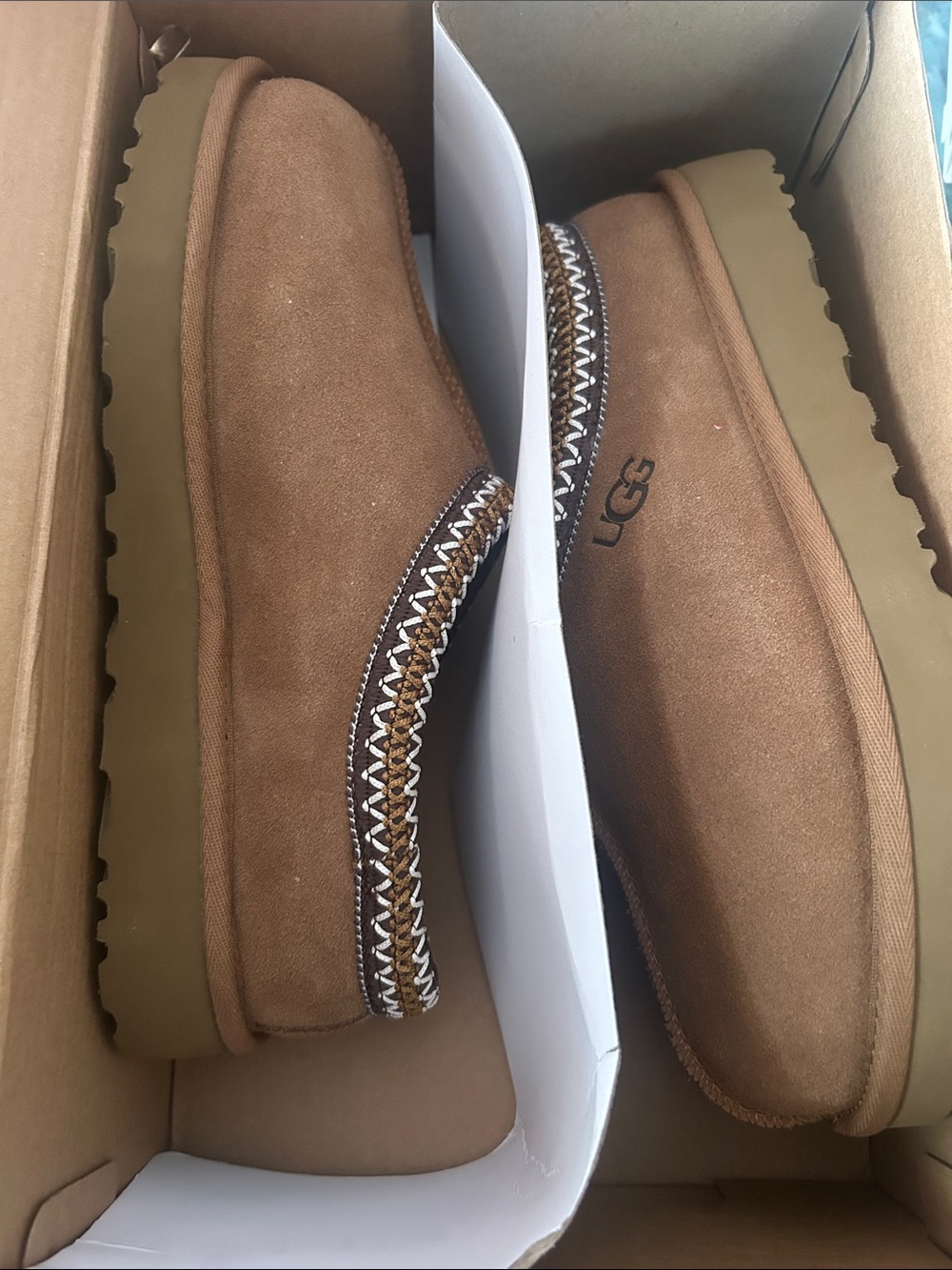 UGG Men's Slip-On Suede Loafers in Chestnut Brown
